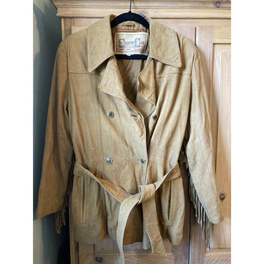 Country Club | Genuine Leather Vintage Western Fringe Rodeo Jacket | Small